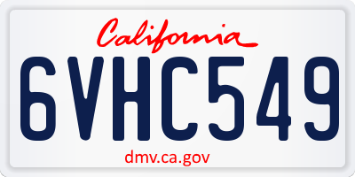 CA license plate 6VHC549