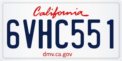 CA license plate 6VHC551