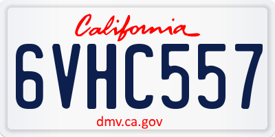 CA license plate 6VHC557