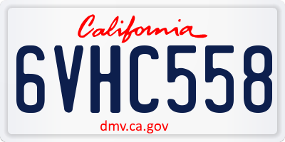 CA license plate 6VHC558