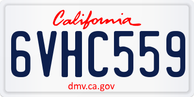 CA license plate 6VHC559