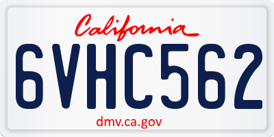 CA license plate 6VHC562