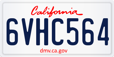 CA license plate 6VHC564