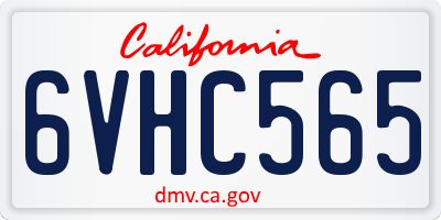 CA license plate 6VHC565