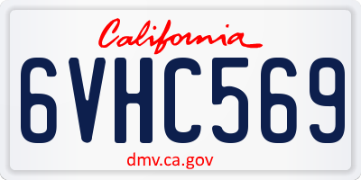CA license plate 6VHC569
