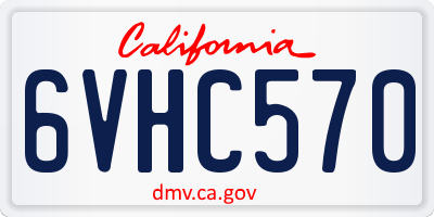 CA license plate 6VHC570