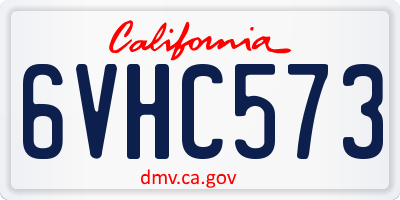 CA license plate 6VHC573