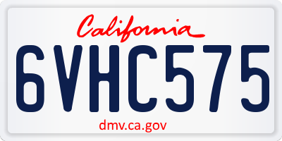 CA license plate 6VHC575