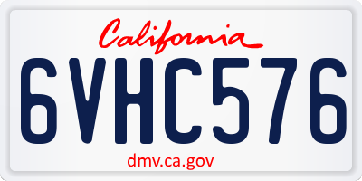 CA license plate 6VHC576