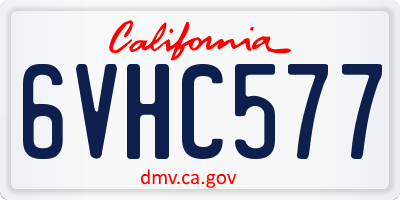 CA license plate 6VHC577