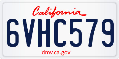 CA license plate 6VHC579