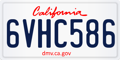 CA license plate 6VHC586