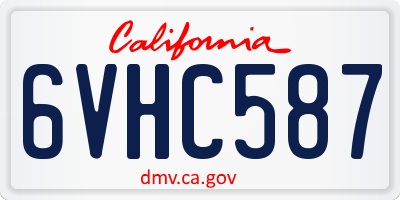 CA license plate 6VHC587