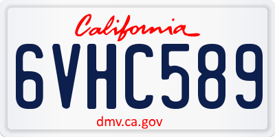 CA license plate 6VHC589