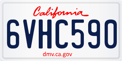 CA license plate 6VHC590