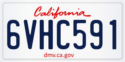 CA license plate 6VHC591
