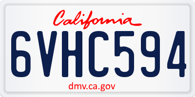 CA license plate 6VHC594