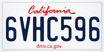 CA license plate 6VHC596