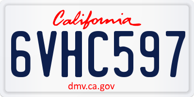 CA license plate 6VHC597