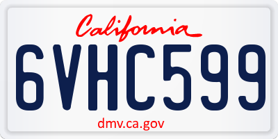 CA license plate 6VHC599