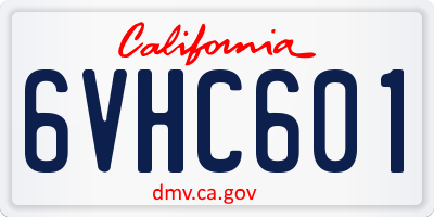 CA license plate 6VHC601