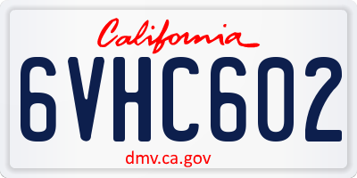 CA license plate 6VHC602