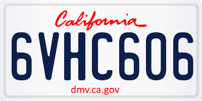 CA license plate 6VHC606