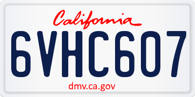 CA license plate 6VHC607