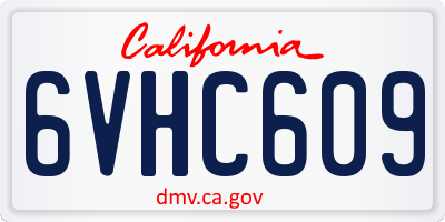 CA license plate 6VHC609