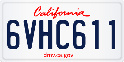 CA license plate 6VHC611