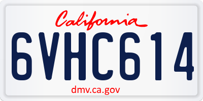 CA license plate 6VHC614