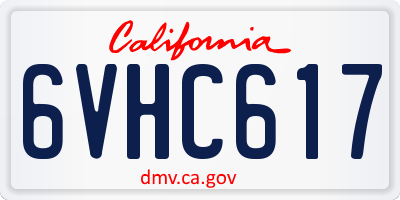 CA license plate 6VHC617