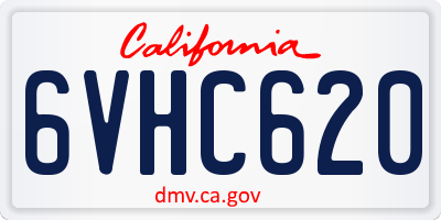 CA license plate 6VHC620