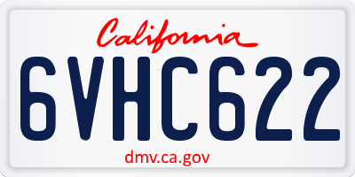 CA license plate 6VHC622
