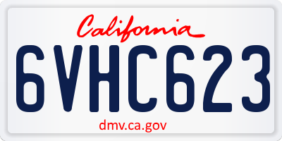 CA license plate 6VHC623