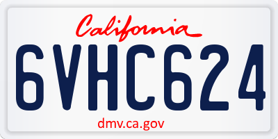 CA license plate 6VHC624