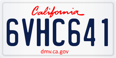 CA license plate 6VHC641