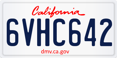 CA license plate 6VHC642