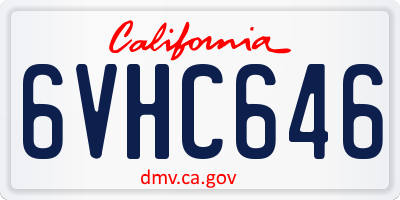 CA license plate 6VHC646
