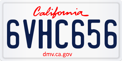 CA license plate 6VHC656