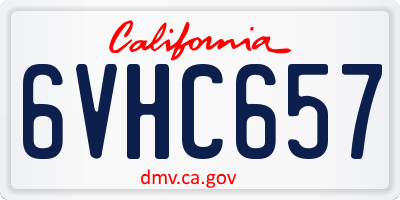 CA license plate 6VHC657