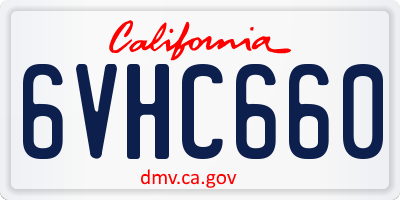 CA license plate 6VHC660