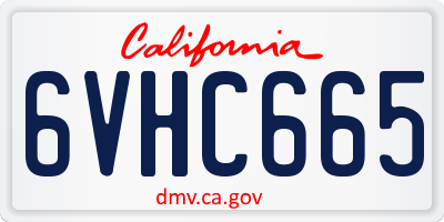 CA license plate 6VHC665