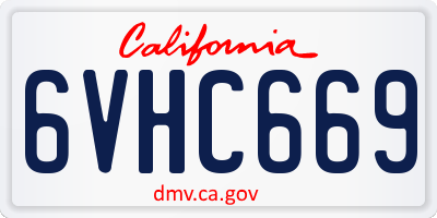 CA license plate 6VHC669