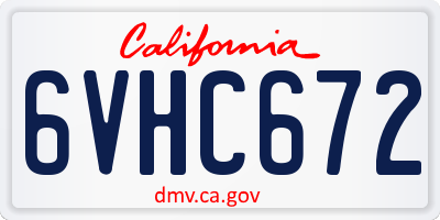 CA license plate 6VHC672