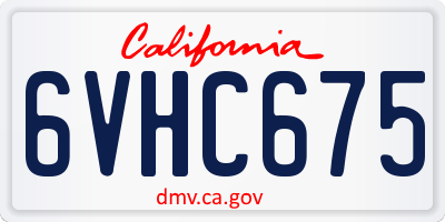 CA license plate 6VHC675