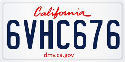 CA license plate 6VHC676