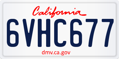 CA license plate 6VHC677