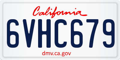 CA license plate 6VHC679