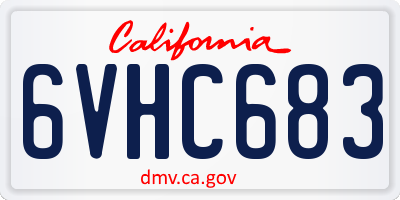 CA license plate 6VHC683